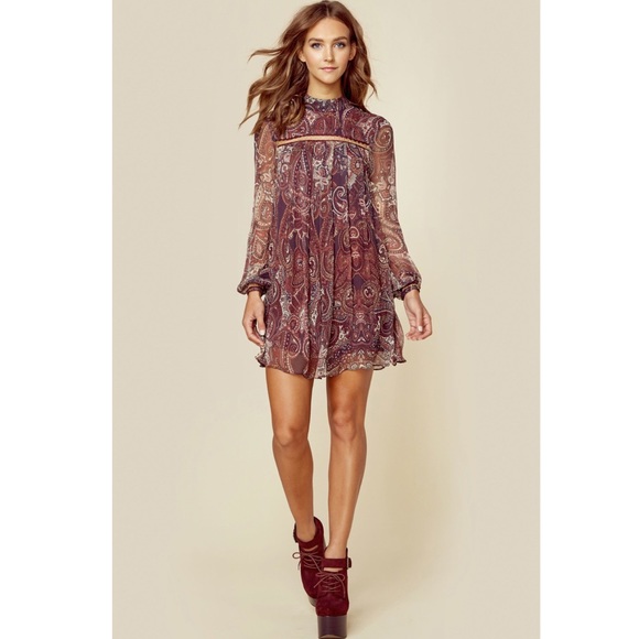 NWT Jetset Diaries Labyrinth Paisley Open Back Dress L - Picture 1 of 14